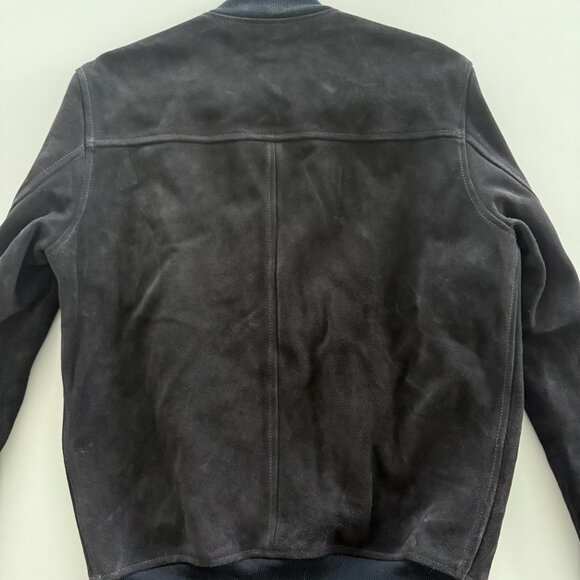 Sandro Navy Leather Jacket - Picture 3 of 4